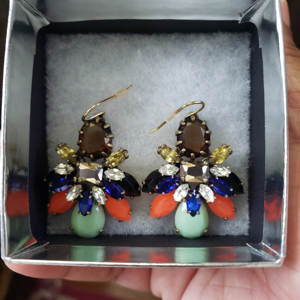 J. Crew Resin and Crystal Earrings